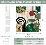 Boho Green douche rideau Mid Century Abstract Gold feuilles Plant Olive douche rideaux pour salle de bain Decor baignoire léger poids lavable polyester imperméable tissu avec 12 Crochets 72 X 72 1 cm
