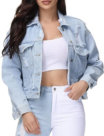 amazon cropped denim jacket