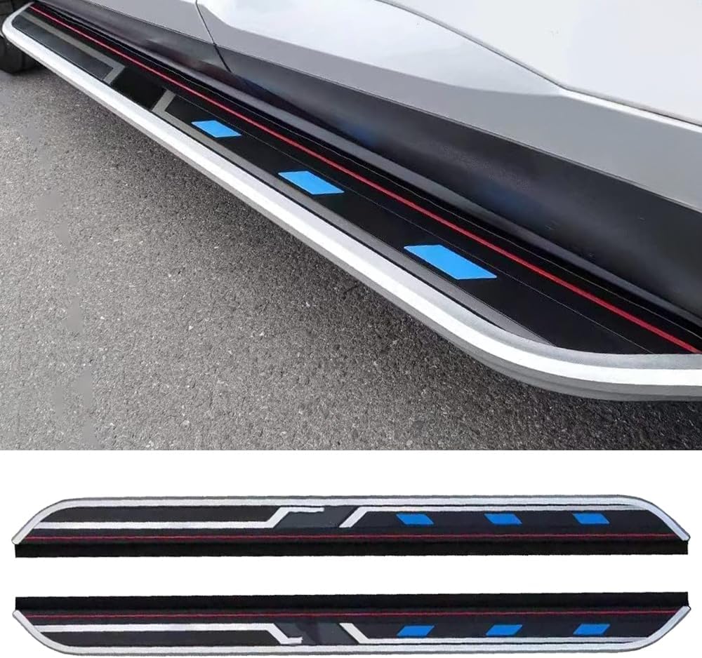 Running Boards for Audi Q7 2016-2025 | 2PCs Aluminum Fixed Side Steps | No Drill Bolt-On Kit | SUV Bar Car Accessories Black (1 Set) (XL)