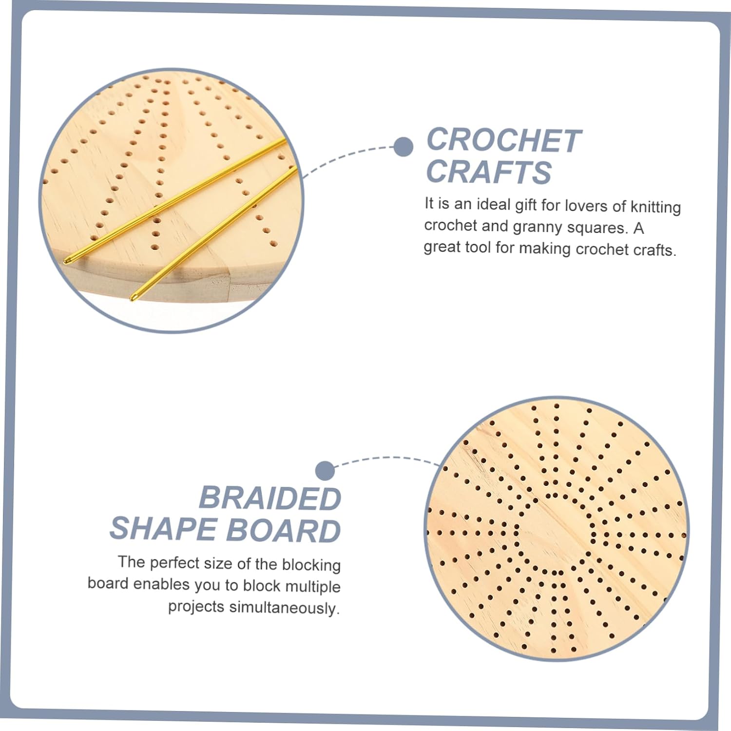 Operitacx Handmade Blocking Board for Knitting Round Weaving Position Board with Positional Needles Durable and Convenient Knitting Tool for Crochet and Craft Projects
