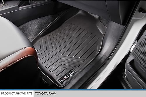 Miniatura 3 de SMARTLINER Juego de alfombrillas de suelo de ajuste personalizado de 2 filas, color negro para Toyota RAV4 2013-2018 (sin modelos eléctricos o