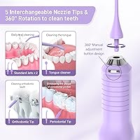 Vista 3 de Sejoy Hilo dental de agua, 2025 irrigador bucal para dientes recargables, irrigador oral para viajes en casa, oficina, 9.1 fl oz IPX7 impermeable, 5