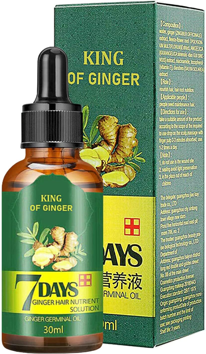 TSSPLUS Hair Regrow 7 Day,Hair follicle regrowth,Ginger Essential Oil,Ginger Germinal Serum Essence Oil Loss Treatement Growth,grow hair serum,ginger hair growth oil,hair longer(30ML)