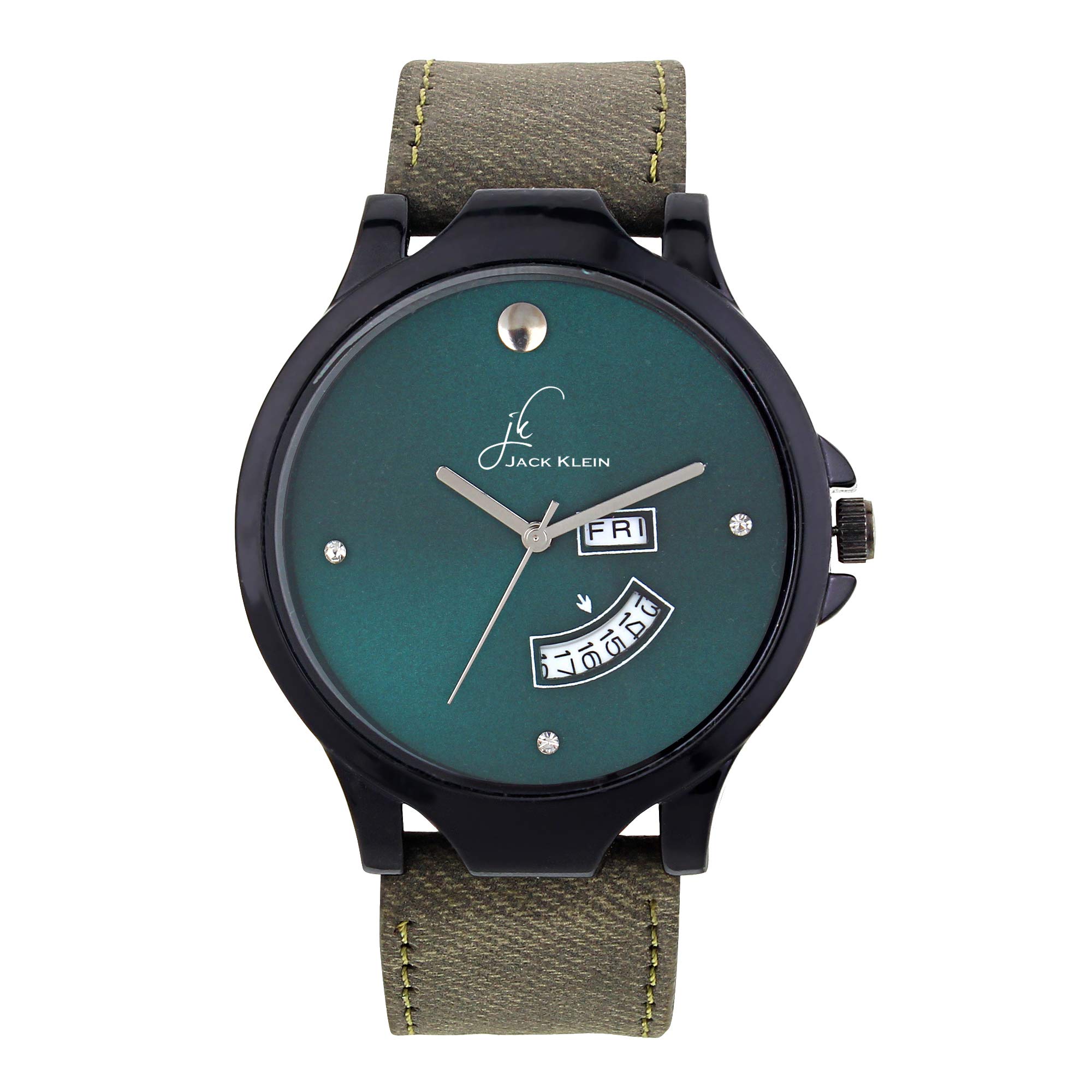 Jack Klein Mens Stylish Green Color Day and Date Working Multi Function Watch (B07QCY67B7) Amazon Price History, Amazon Price Tracker