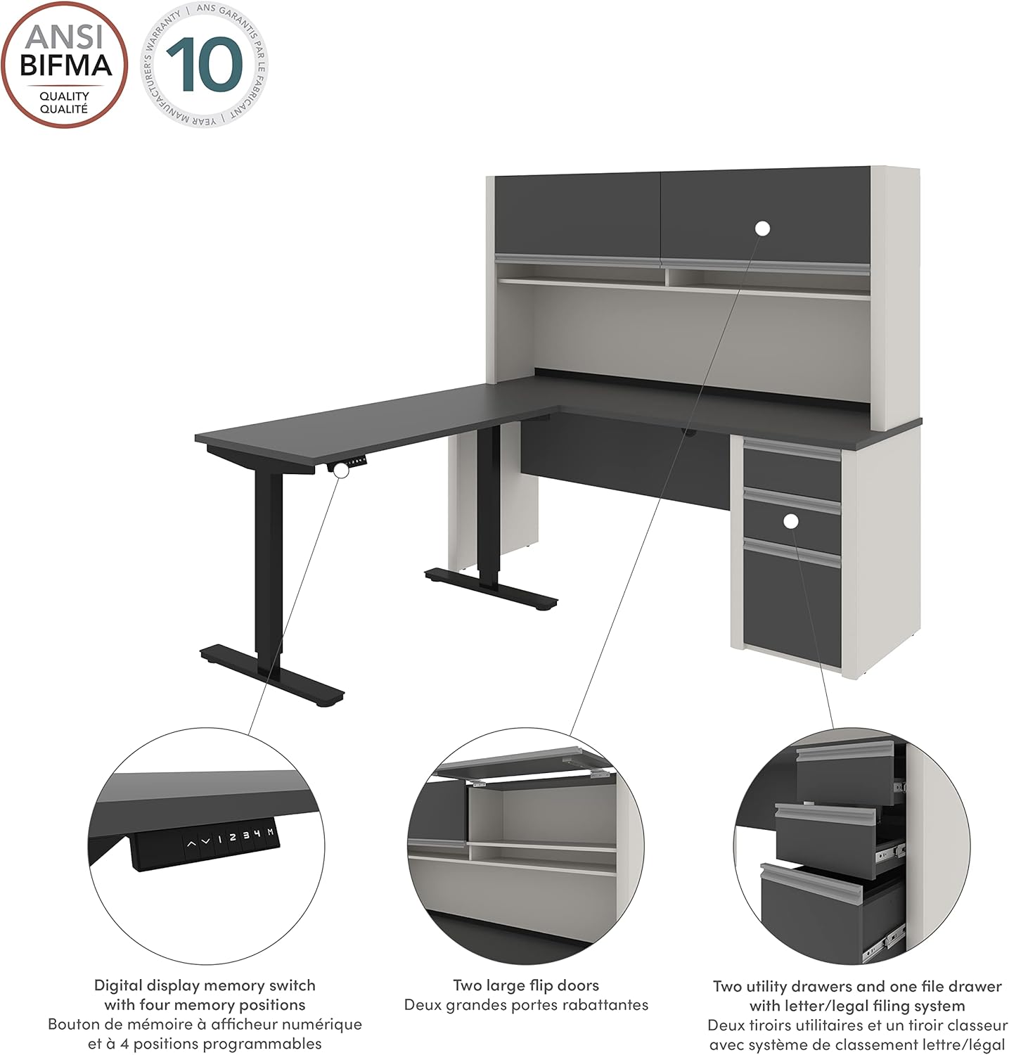 BESTAR Connexion L-Desk Features Diagram