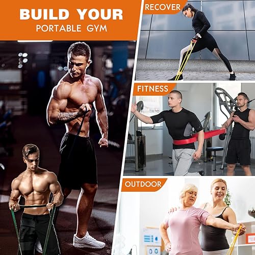Miniatura 3 de Bandas de dominadas, banda de resistencia, banda de ayuda para estiramiento, ejercicio portátil, entrenamiento muscular, terapia física, bandas de