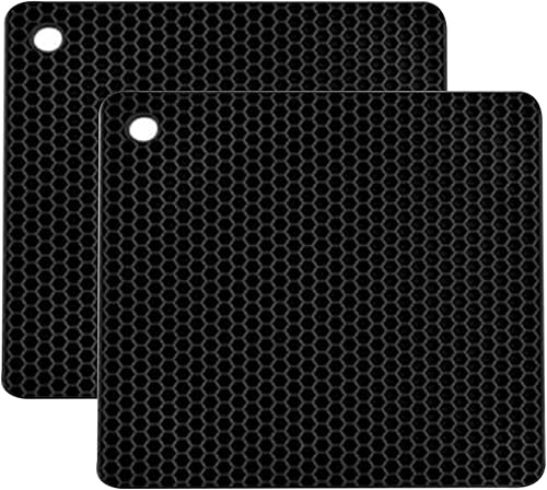 Alfombrillas salvamanteles de silicona, almohadillas de silicona para ollas resistentes al calor, antideslizantes, fáciles de lavar y secar,