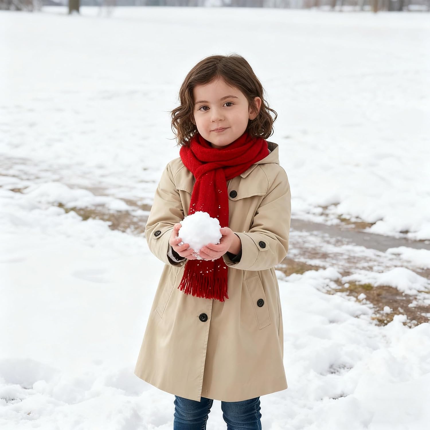 Joe Wenko Girls Waterproof Windbreaker Jacket with Detachable Hood - Lightweight Trench Coat for Kids 2-14 Years Old