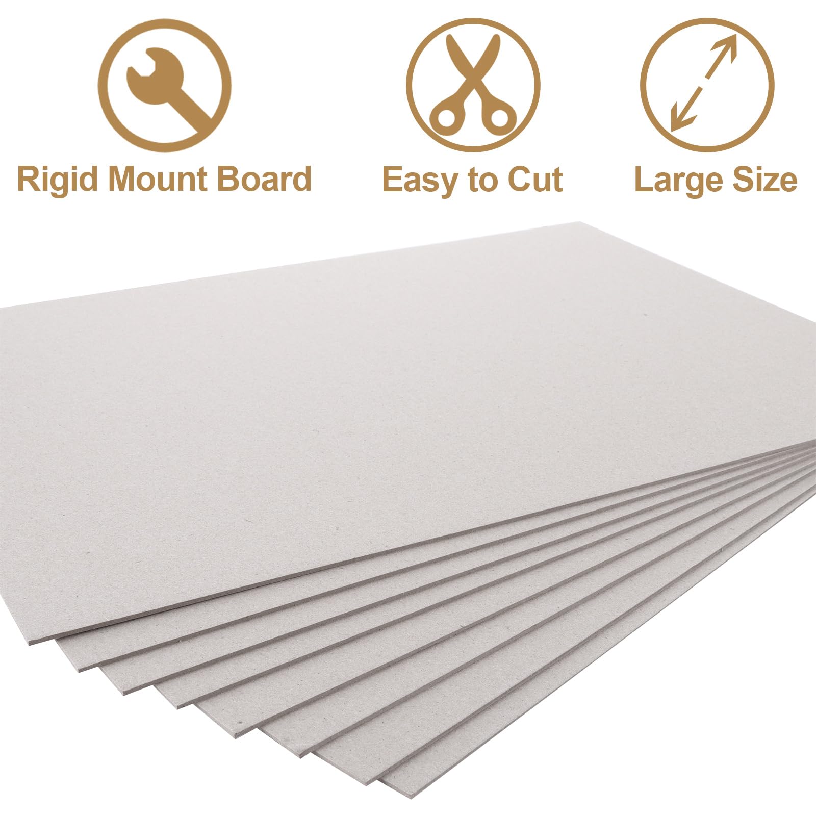 WOPPLXY A3 Greyboard 50 Sheets, 1500 Micron Grey Board A3 Mount Backing Board - Image 3