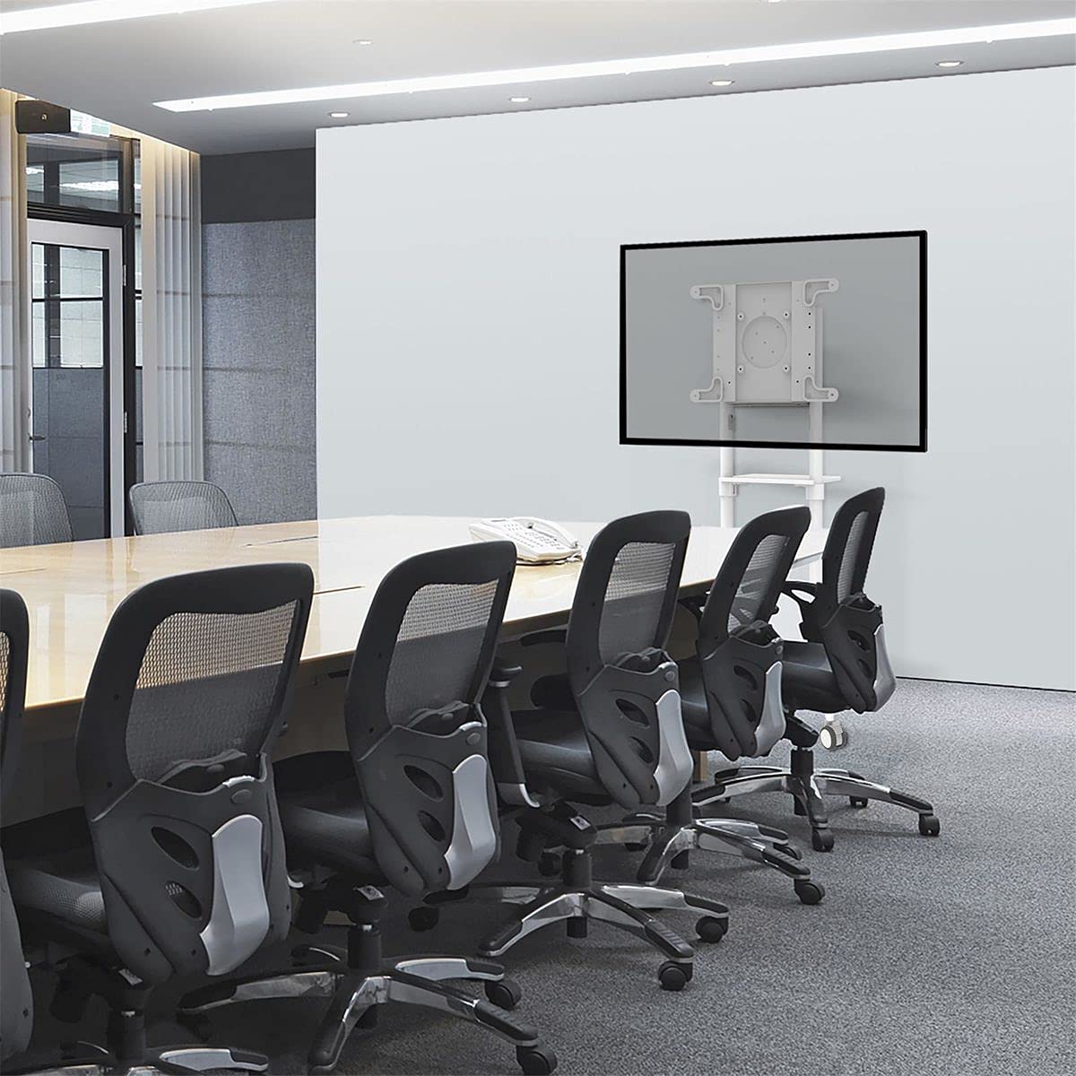 KIMEX 030-3001 Supporto da Pavimento per display 37-70" adatto per Samsung Flip® / Microsoft hub®2s, Bianco