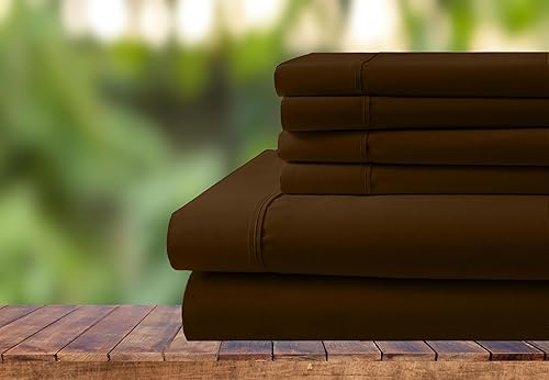 Miniatura 10 de Neerahi Juego de ropa de cama de 6 piezas, juego de sábanas de algodón de 1000 hilos, bolsillo extra profundo de 28 pulgadas, tejido de satén nítido