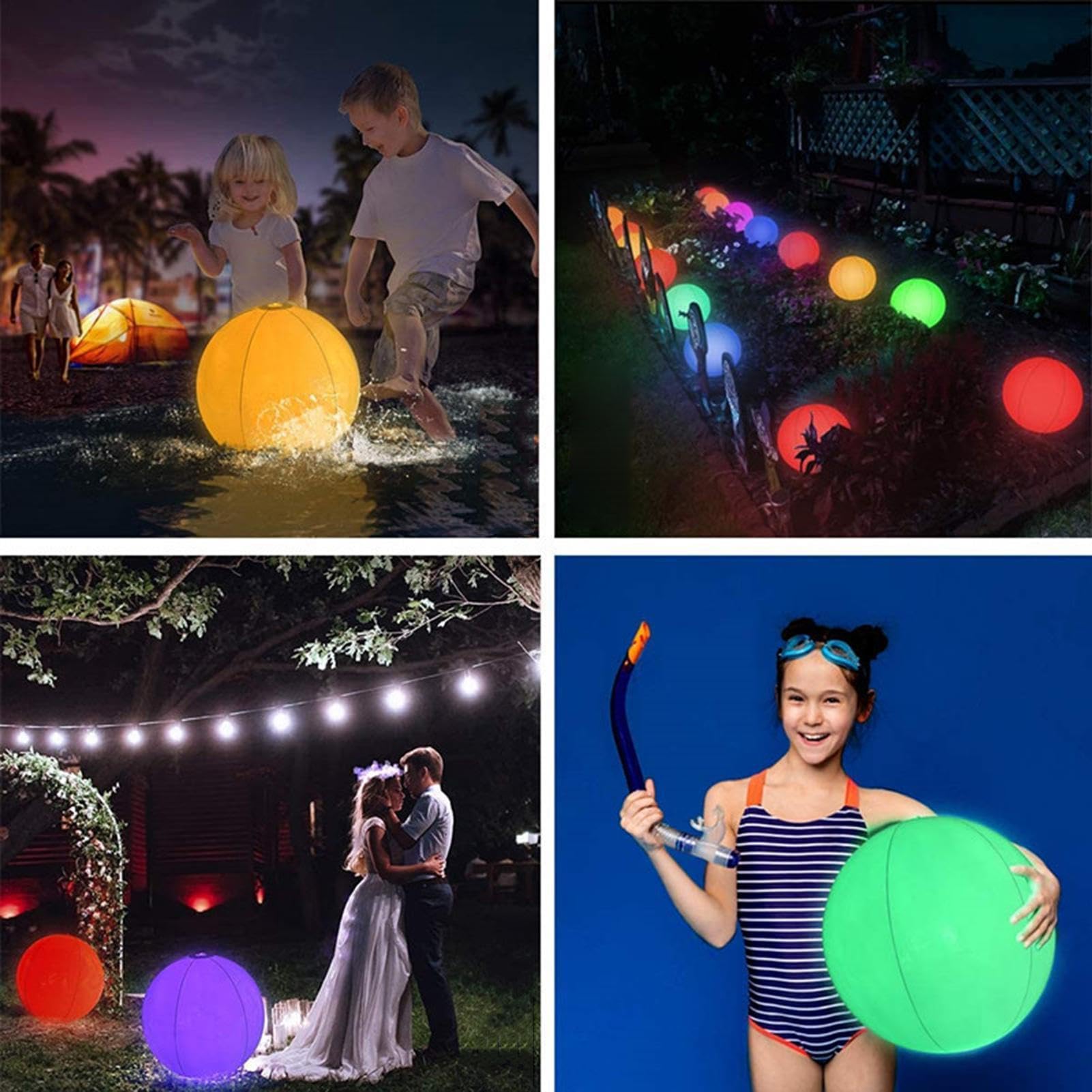 Générique Ballon De Piscine Lumineux LED 60 Cm – Télécommandé Avec 4 Modes D’Éclairage – Idéal Pour Piscine, Plage, Soirées Et Camping