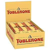 Vista 12 de Toblerone Barra de chocolate con leche con turrón de miel y almendras, 12 barras de 3.52 onzas