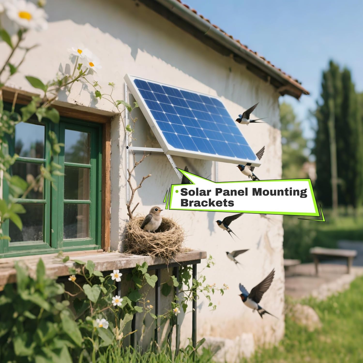 2 Sets (4 Pack) 45inch Adjustable Solar Panel Tilt Mount Brackets with Foldable Tilt Legs for 45" Panels | 2400Pa Windproof Adjustable Solar Panel Mount Brackets Kit for RV/Roof/Ground