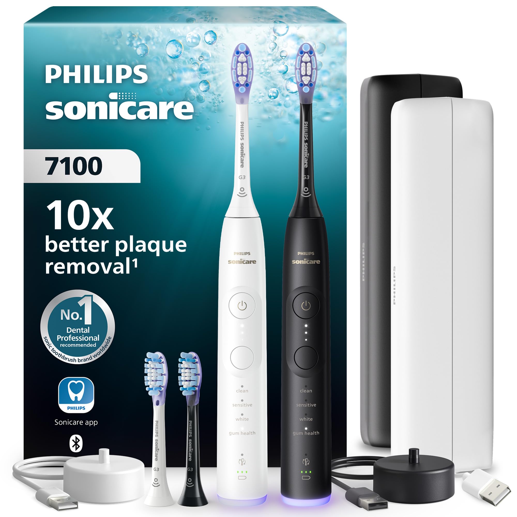 Philips Philips Sonicare 7100 Series Electric Toothbrush - Next-Generation Sonicare Technology, Pressure Sensor, 12 Brushing Settings, 2