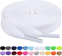 Booyckiy 2 Pairs 2/5" Flat Polyester Shoe Laces for Sneakers - 26 Colors, 27"-72" Lengths