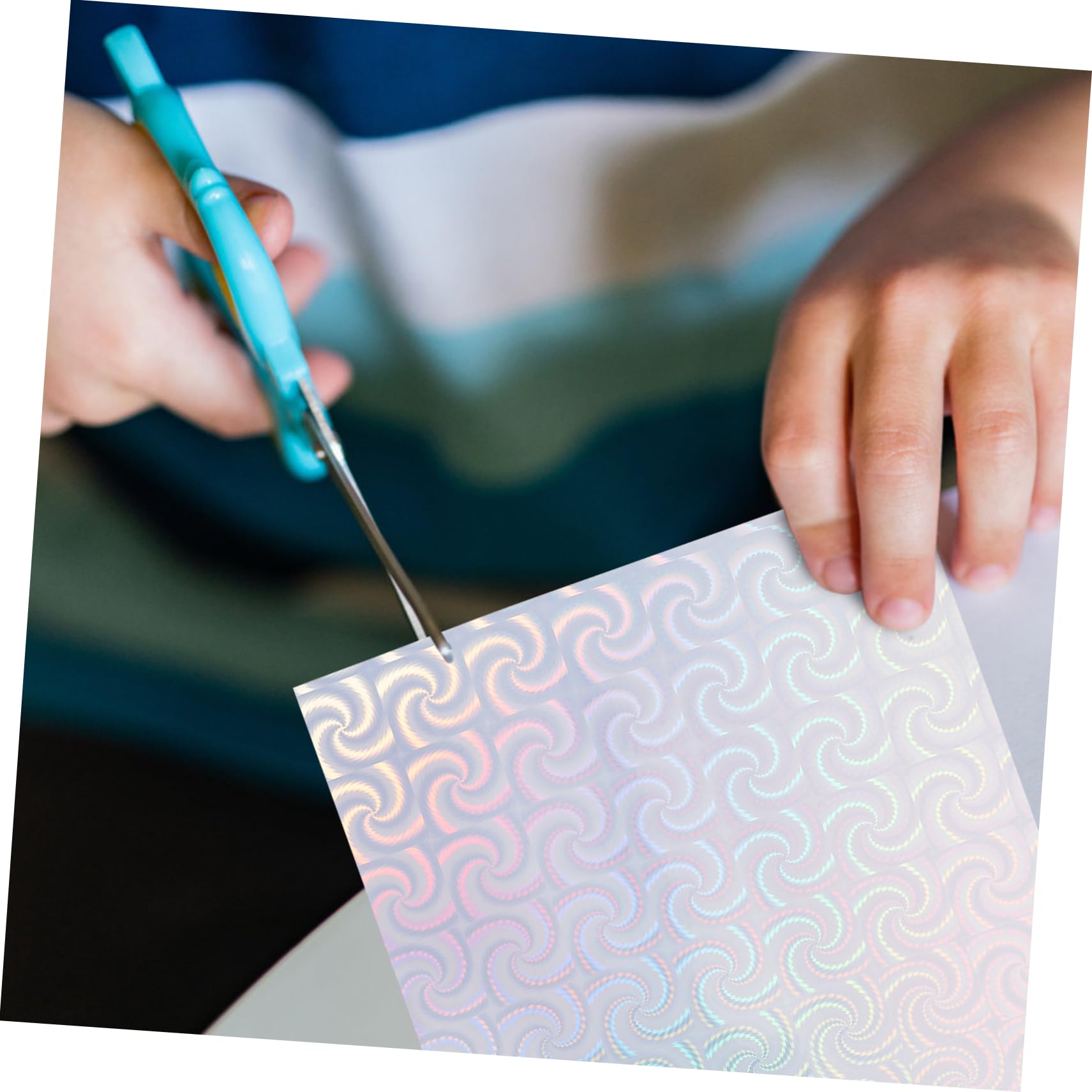TEHAUX 30 Selbstklebende Aufkleberbögen A4 Glänzend Holografisch Reißfest Stark Haftend für Tintenstrahldrucker Büro und Unternehmen