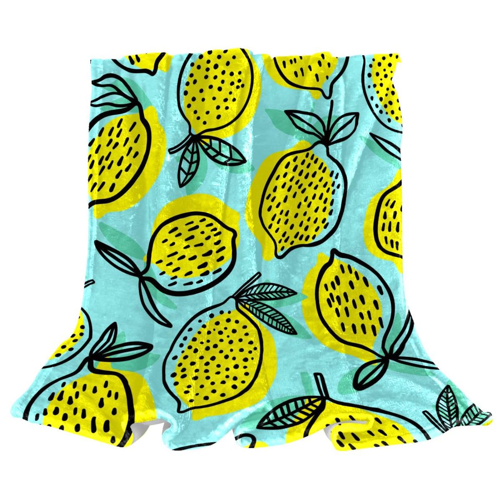 Couverture polaire citron plaid cocooning pour soirées télé sur le canapé