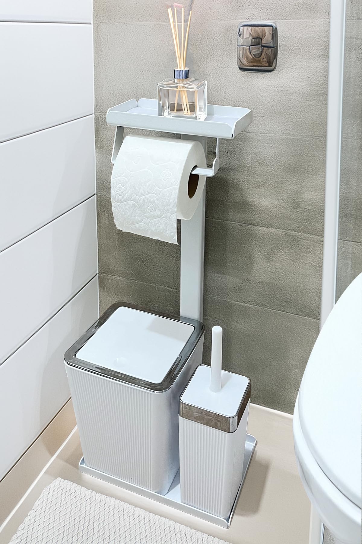 3'ü 1 Arada Banyo Seti Tuvalet Kağıtlık, Çöp Kovası Ve Tuvalet…