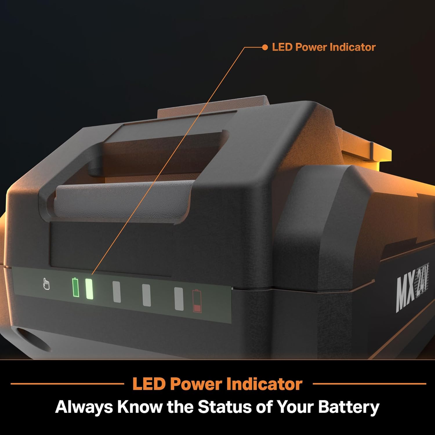 LawnMaster MX 24V Battery LED Indicator
