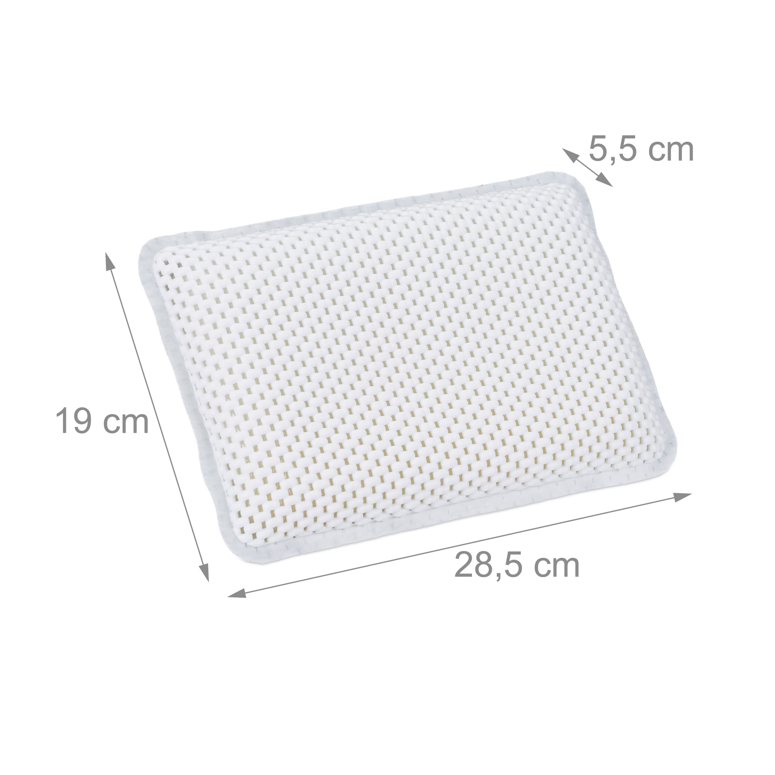 Relaxdays Bath Headrest Cushion, Non-Slip Cushion With Suction Cups
