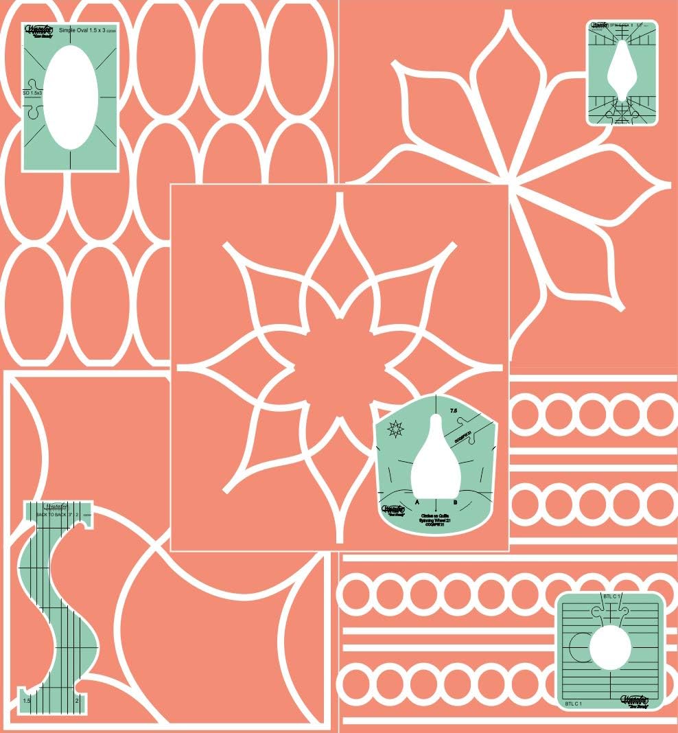 Westalee Design Fun and Fancy Collection Template Set + Instructional Book (Low Shank)