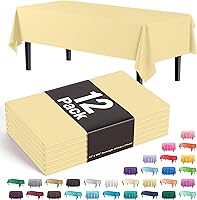 Vista 45 de Exquisite - Mantel redondo de plástico de 84 pulgadas, paquete de 12, color melocotón