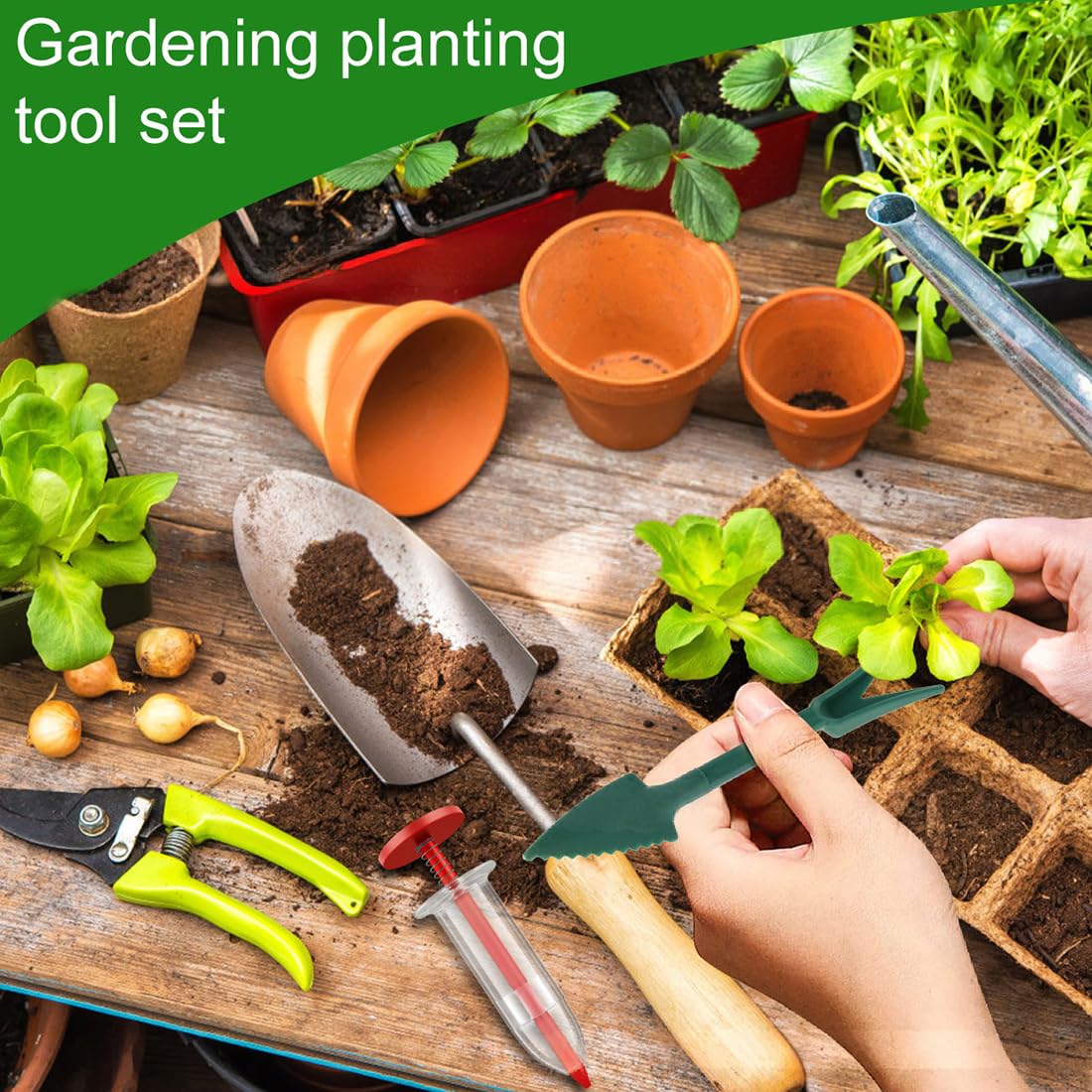 Semoir à Graines, 3 Pièces, Distributeur de, Planteur de, Semoir de Plantes, Semoir Planteur Jardin, Semoirs Épandeur, Épandeur de, Semoir à de Precision, Outils de Jardin
