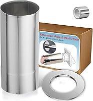 JPFLAEYX 4" Stainless Steel Dryer Vent Extension Pipe & Wall Plate Kit - 8" Through-Wall Extender for Easy Install