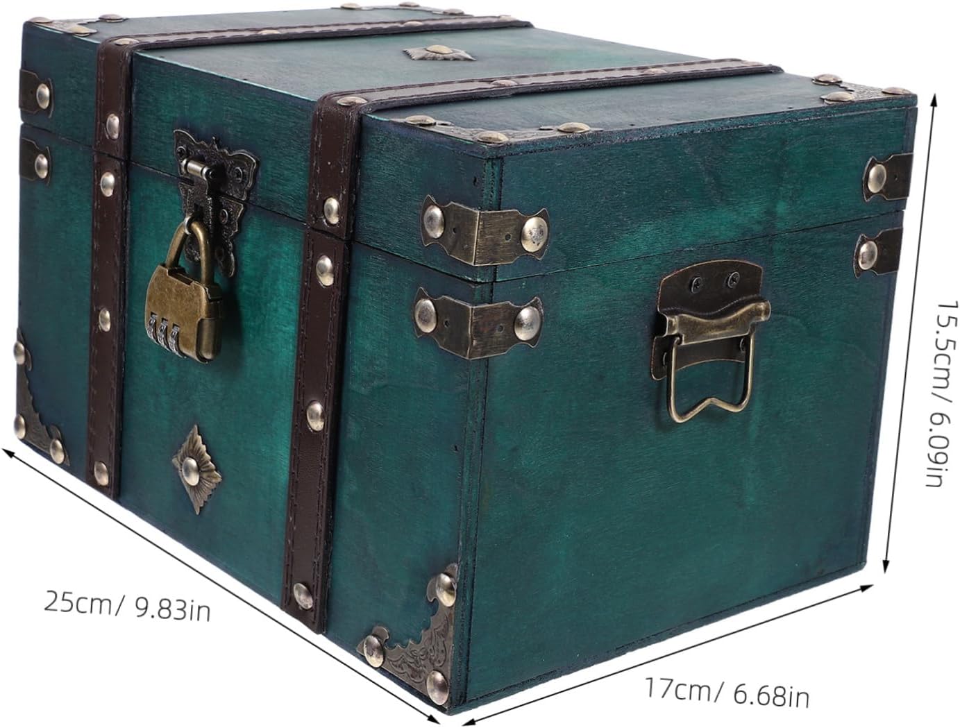 MAGICLULU Retro Jewelry Case with Lock Vintage Trinket Box Decorative Storage Chest for Keepsakes Craftsmanship Secure Password Lock Decor