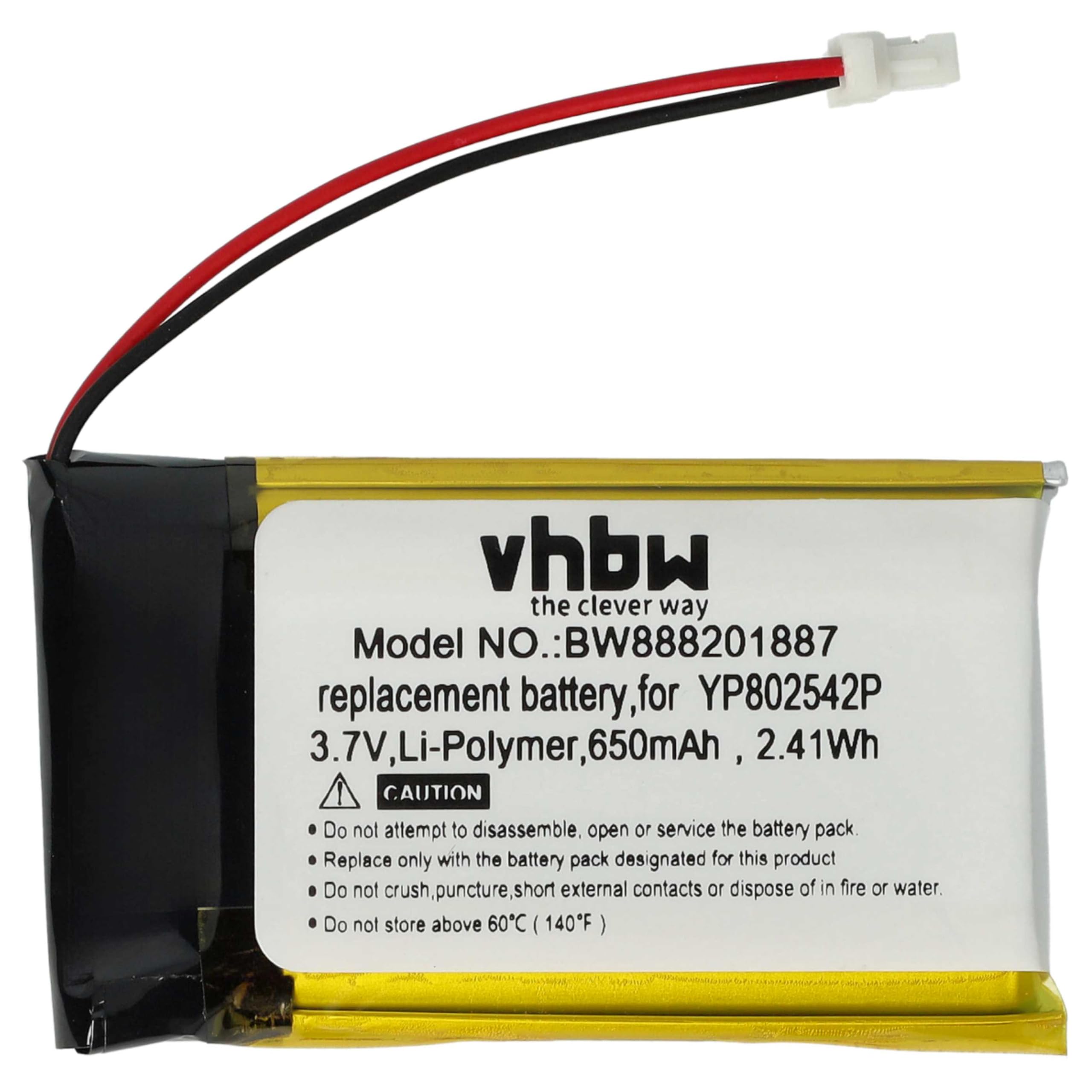 vhbw 2x Bateria Kompatybilna Sena SF1 SMH-20S 10S 20S SF2 SF3 650mAh 3,7V Li-Poly