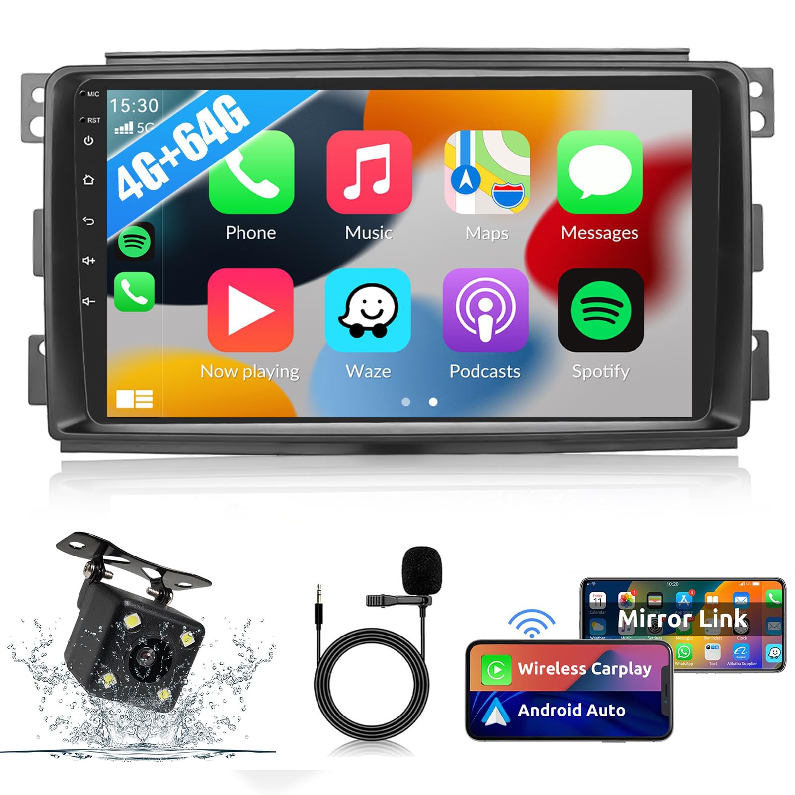 Radio de coche multimedia con Android 13 y 4G+64G para Smart Fortwo 2005-2010 8