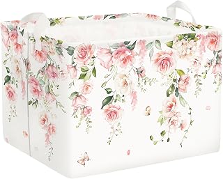 Clastyle Flower Girl Book Storage Basket Spring Summer Floral Women Clot...