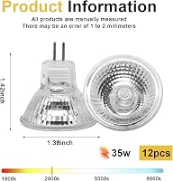 Molbory MR11 GU4 12V 35W Halogén Spotlámpa 12db Szett, Meleg Fehér 2