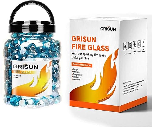 Miniatura 6 de GRISUN Diamantes de vidrio templado reflectante de 1 pulgada de alto brillo para chimenea natural o propano, seguro para exteriores e interiores, 10
