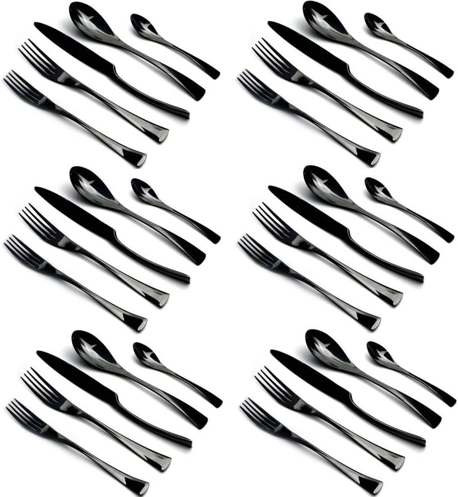 JANKNG 30Piece 18/10 Stainless Steel Luxury Black
