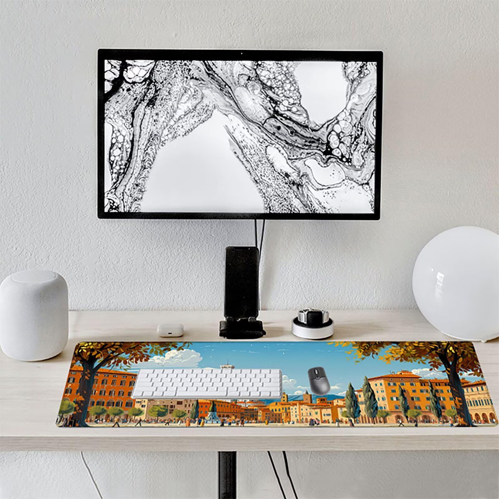 Casas Alfombrilla Ratón Gaming XXL 1500x800mm, Alfombrilla Gaming Amarillo Mousepad con Base de Goma Antideslizante, Impermeable Desk Mat para Teclado y Raton, Accesorios Gaming Regalos de Hombre Z-Z