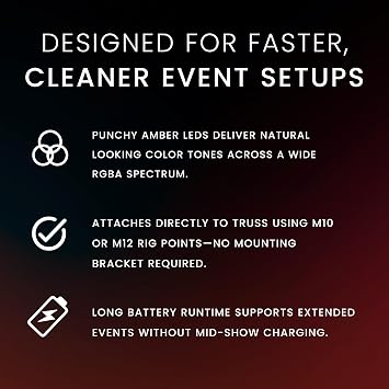 CHAUVET DJ EZLink Wedge Q3BT ILS Battery Operated LED Wash Light | Quad Color RGBA Output | True Wireless Design, Bluetooth Control from Mobile Devices | ILS Compatibility for Events