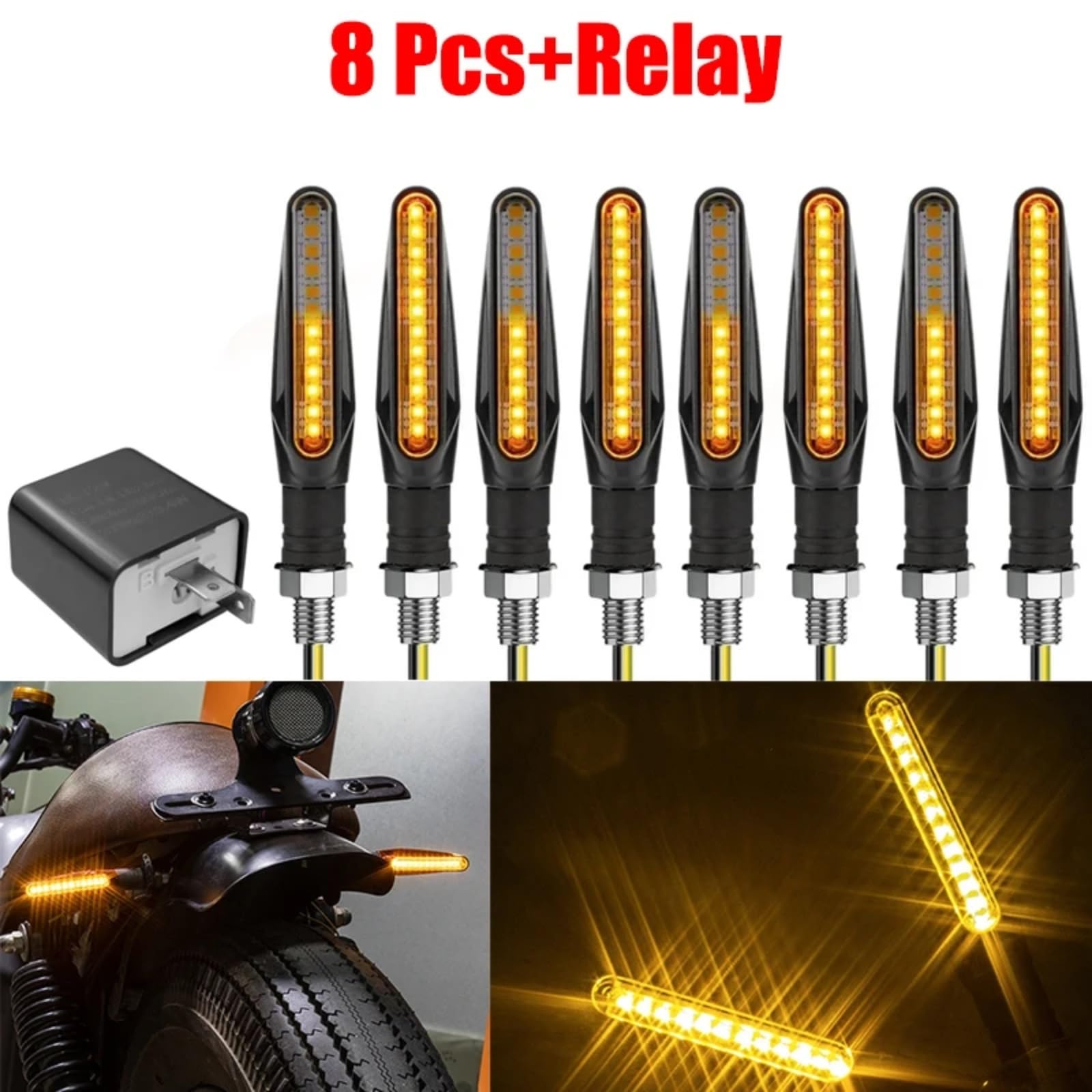 Per ZZR 400 Per Z750 Per Ninja 650 400 Per Z1000 Per Z900 Moto Posteriore Sinistra Destra Indicatori Di Direzione Luce Ambra Lampeggiante Lampada(F)
