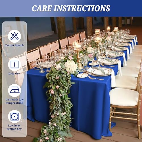 Miniatura 110 de Pesonlook Paquete de 4 manteles redondos blancos de 90 pulgadas, mantel de poliéster para mesas redondas, mantel lavable, resistente a las manchas