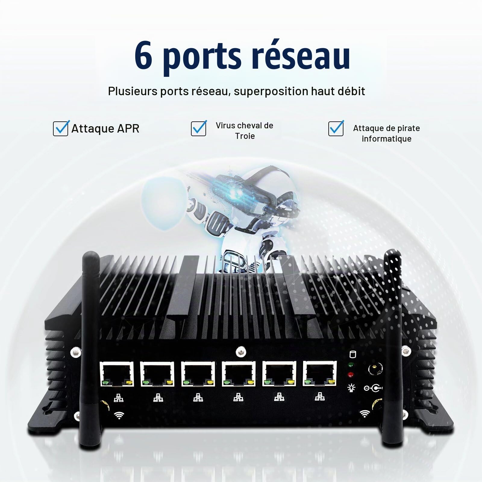 WEIDIAN Firewall Micro Appliance 2.5G, Firewall Box 6 RJ45 2.5GbE Port, Firewall Appliance Core i3-8140U, Support HD, USB3.0, WiFi, SIM Slot, Compatible with OPNsense etc (8GB RAM 128GB SSD)