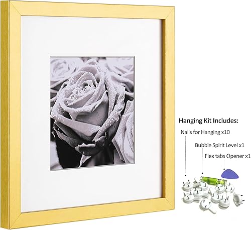 Vista 147 de Yaetm Portarretratos de 12 x 12 pulgadas con paspartú para fotos de 8 x 8 pulgadas, juego de 9 marcos cuadrados de 12 x 12 pulgadas, marco blanco