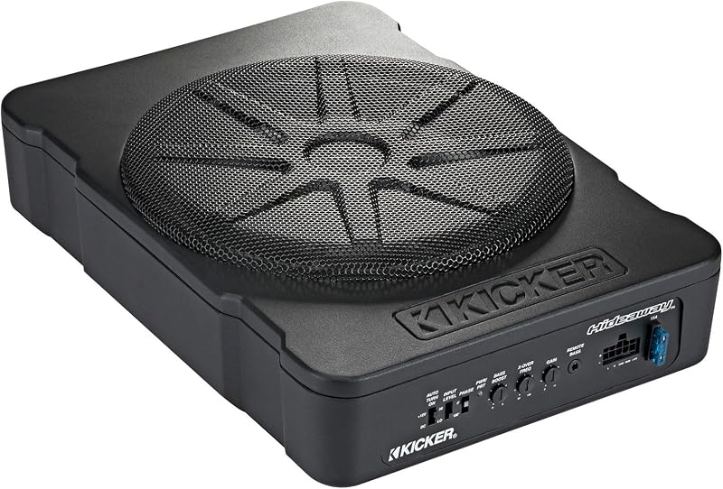 HS10 51HS10 Subgrave para subwoofer para auto eléctrico oculto de 10" debajo del asiento | Bajos profundos y limpios con amplificador incorporado, diseño compacto, instalación rápida de cableado, ideal para camionetas, furgonetas y cupés