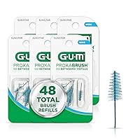 Vista 12 de GUM Proxabrush Go-Betweens - Recambios anchos - Compatible con mango permanente GUM - Cepillos interdentales reutilizables - Púas dentales de cerdas