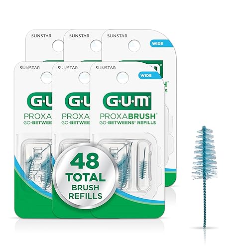 Miniatura 12 de GUM Proxabrush Go-Betweens - Recambios anchos - Compatible con mango permanente GUM - Cepillos interdentales reutilizables - Púas dentales de cerdas