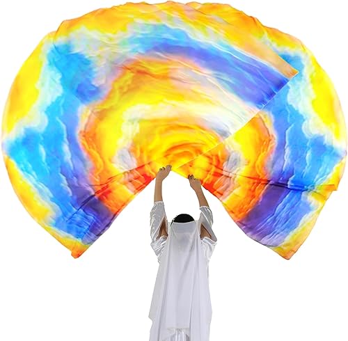 Vista 22 de MUNAFIE Worship Flags Set(2 Flags+2 Rods+1 Storage Bag) for Dance Church Flags for Worship Guard Flag Praise Dance Flags