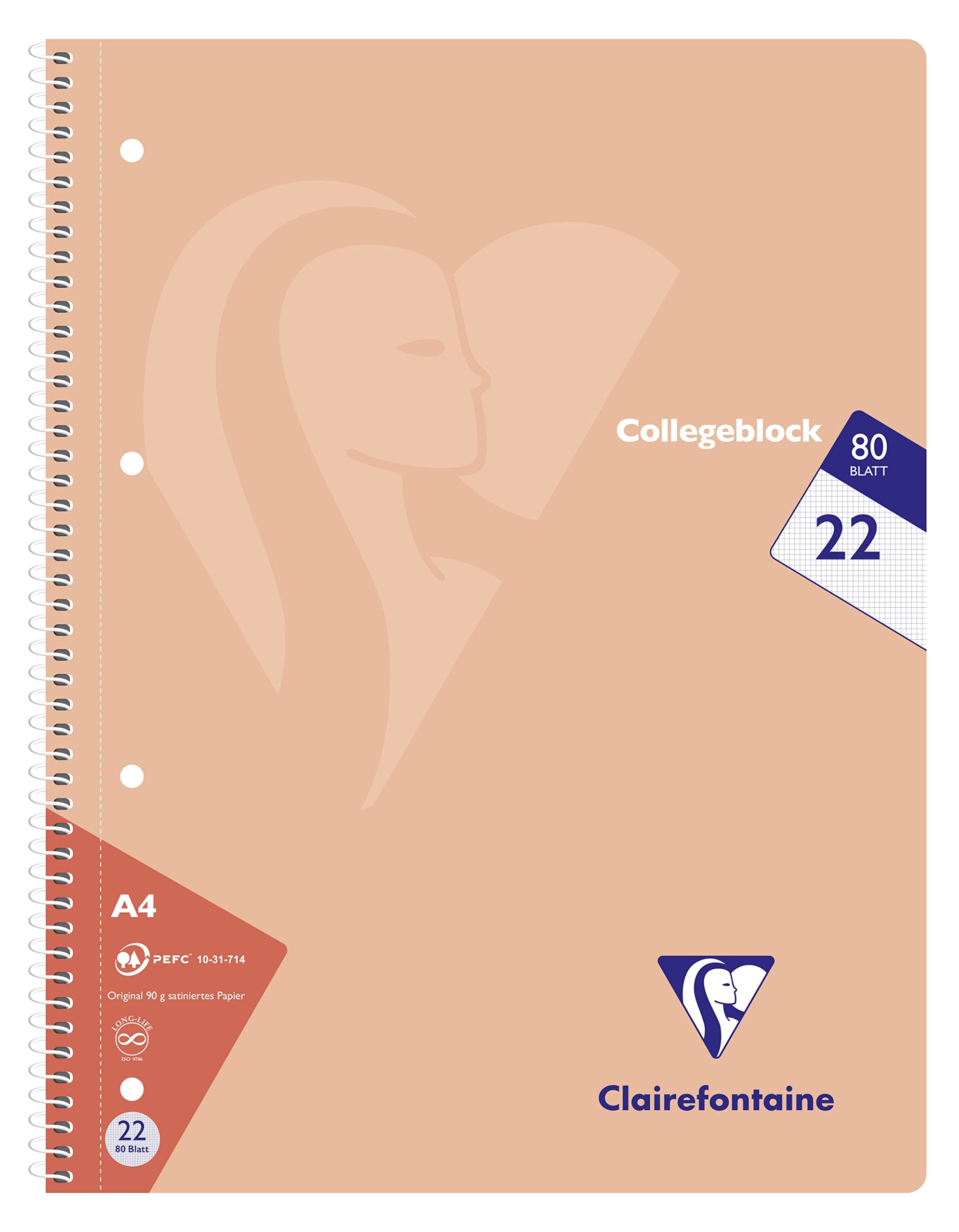 Clairefontaine 306252C, One Pack of 5 School Notebooks, Dimensions: DIN A4 21x29.7 cm, 160 Pages, 90g, Small Squares - Image 4
