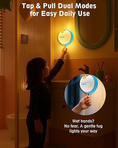 Miniatura 4 de Luz nocturna de pared para niños, 3 niveles de luz nocturna regulable con temporizador, lámpara de pared táctil LED recargable para decoración de
