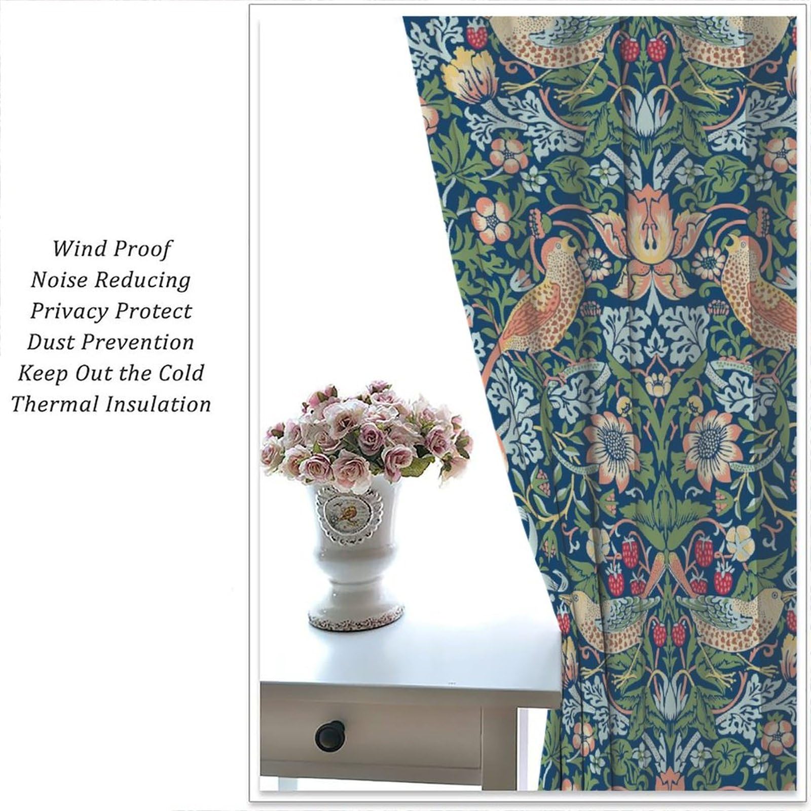 Amazon.com: William Morris Botanical Art Windows Curtains Green