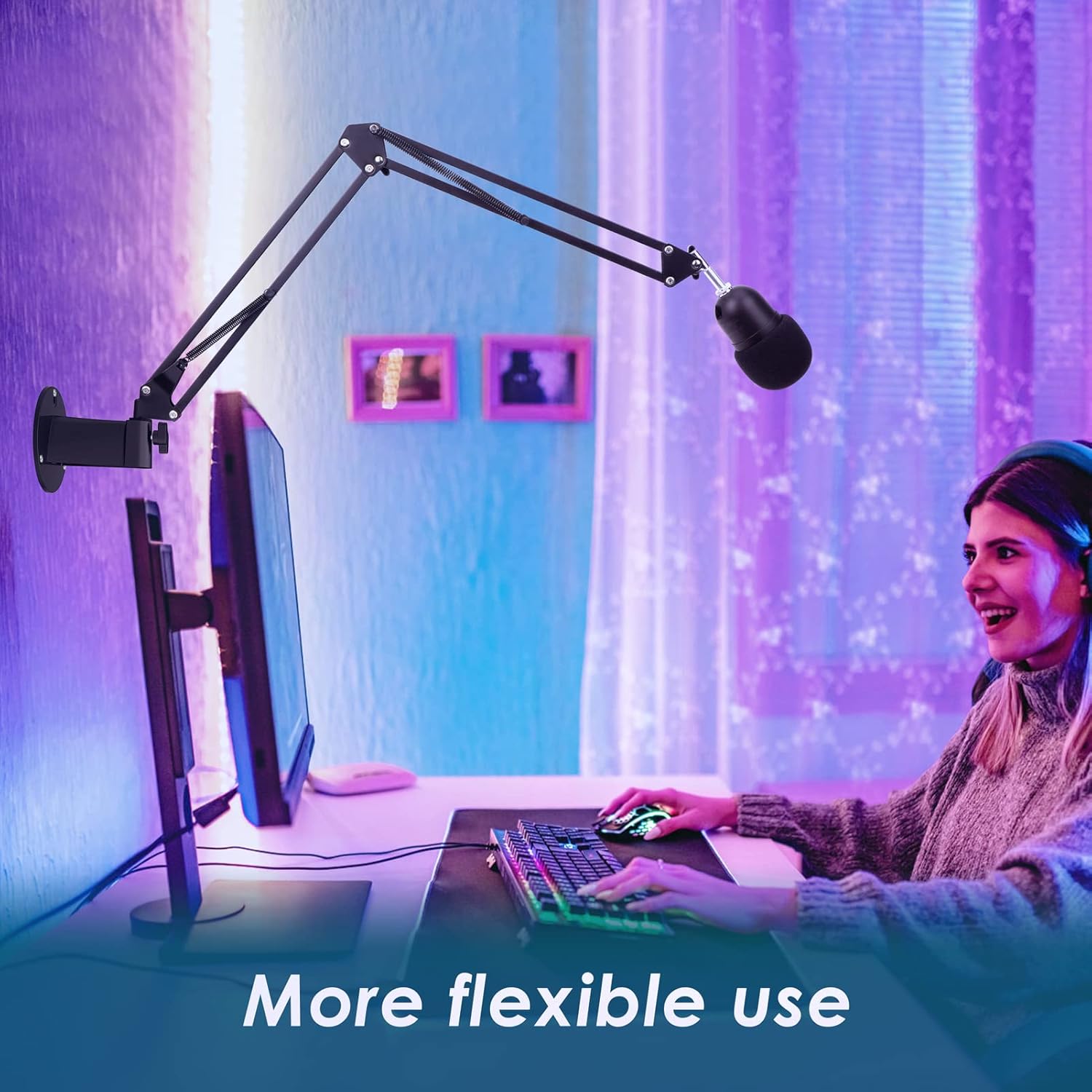 Razer Seiren Mini Stand Wall Mount Boom Arm with Mic Cover Foam and